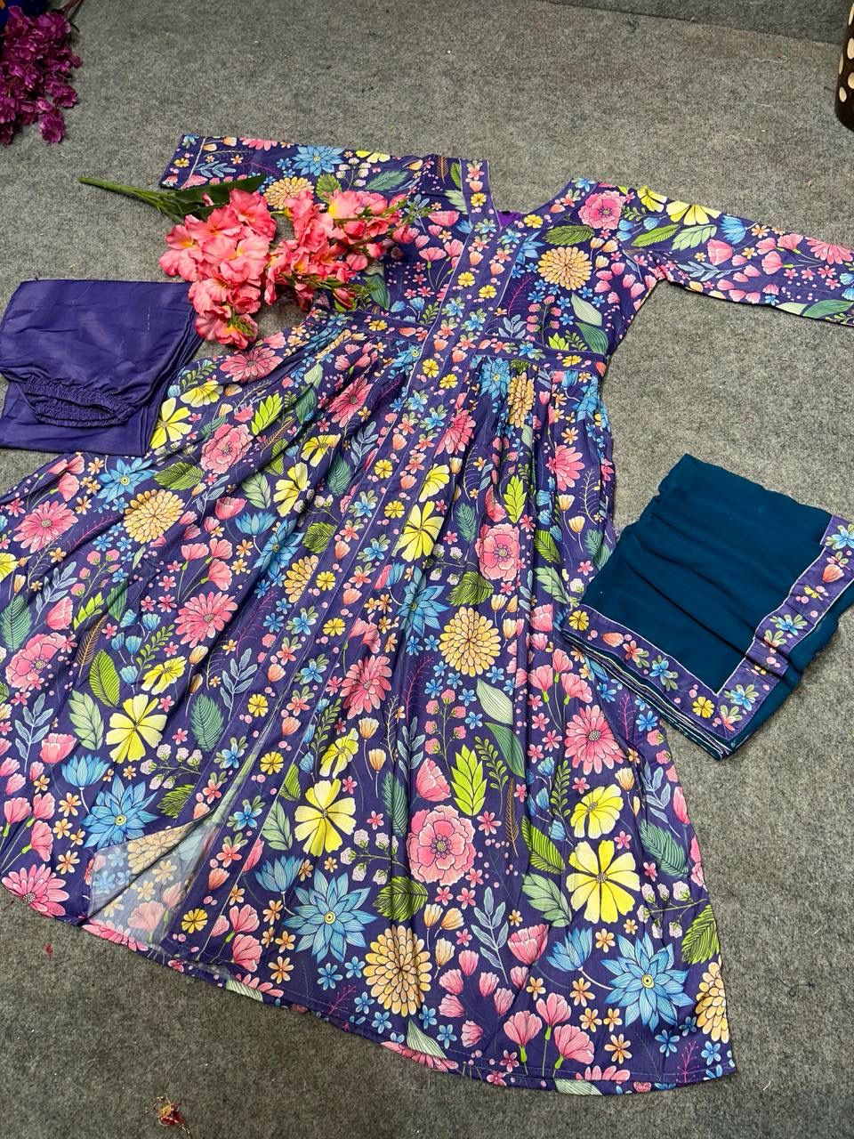 DC G28 Digital Printed Anarakli Kurti With Bottom Dupatta Wholesale in India